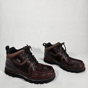 ROCKPORT XCS Burgundy & Brown Leather HIDRO-SHIELD Waterproof Boots Men Size 10